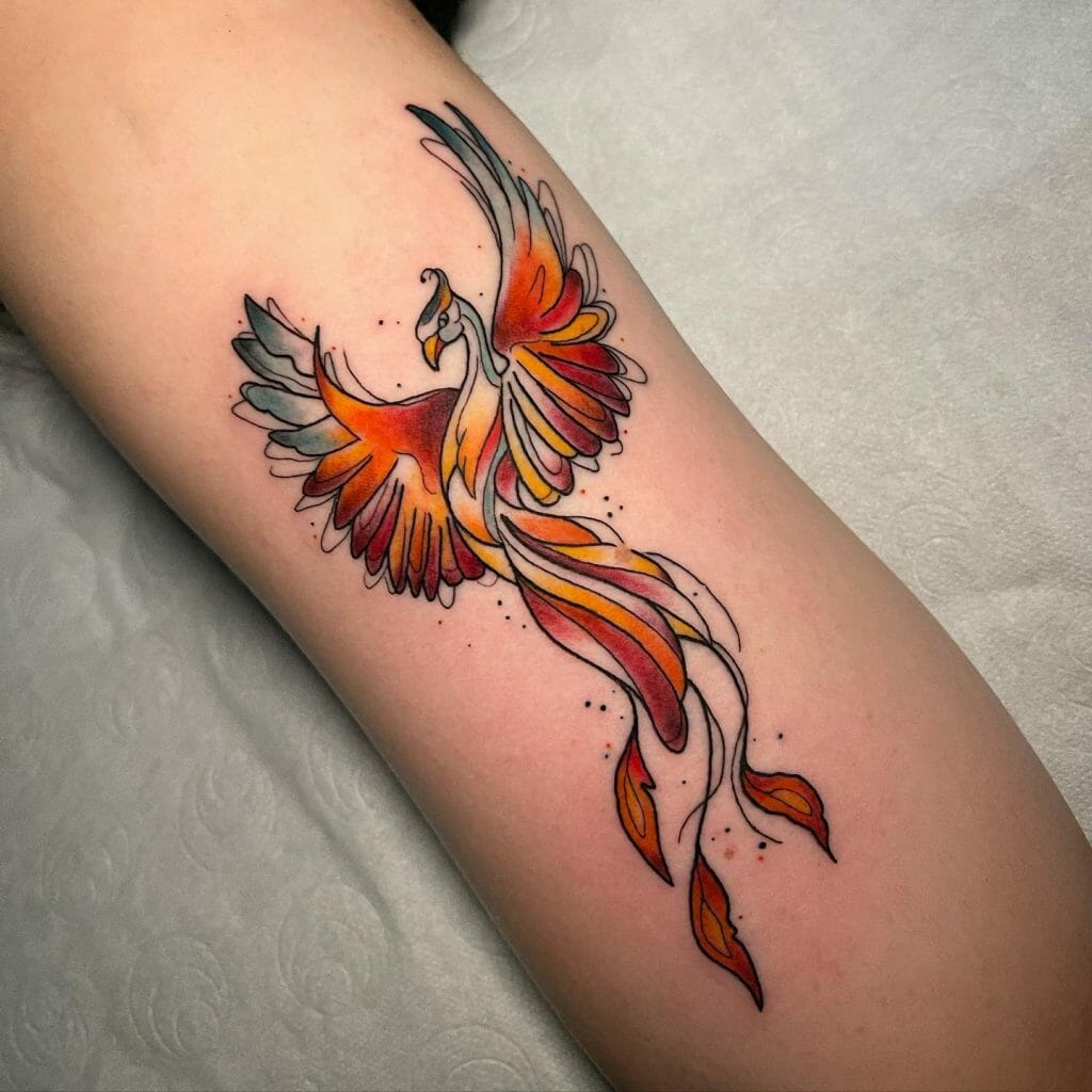 Small Phoenix Bird Tattoo