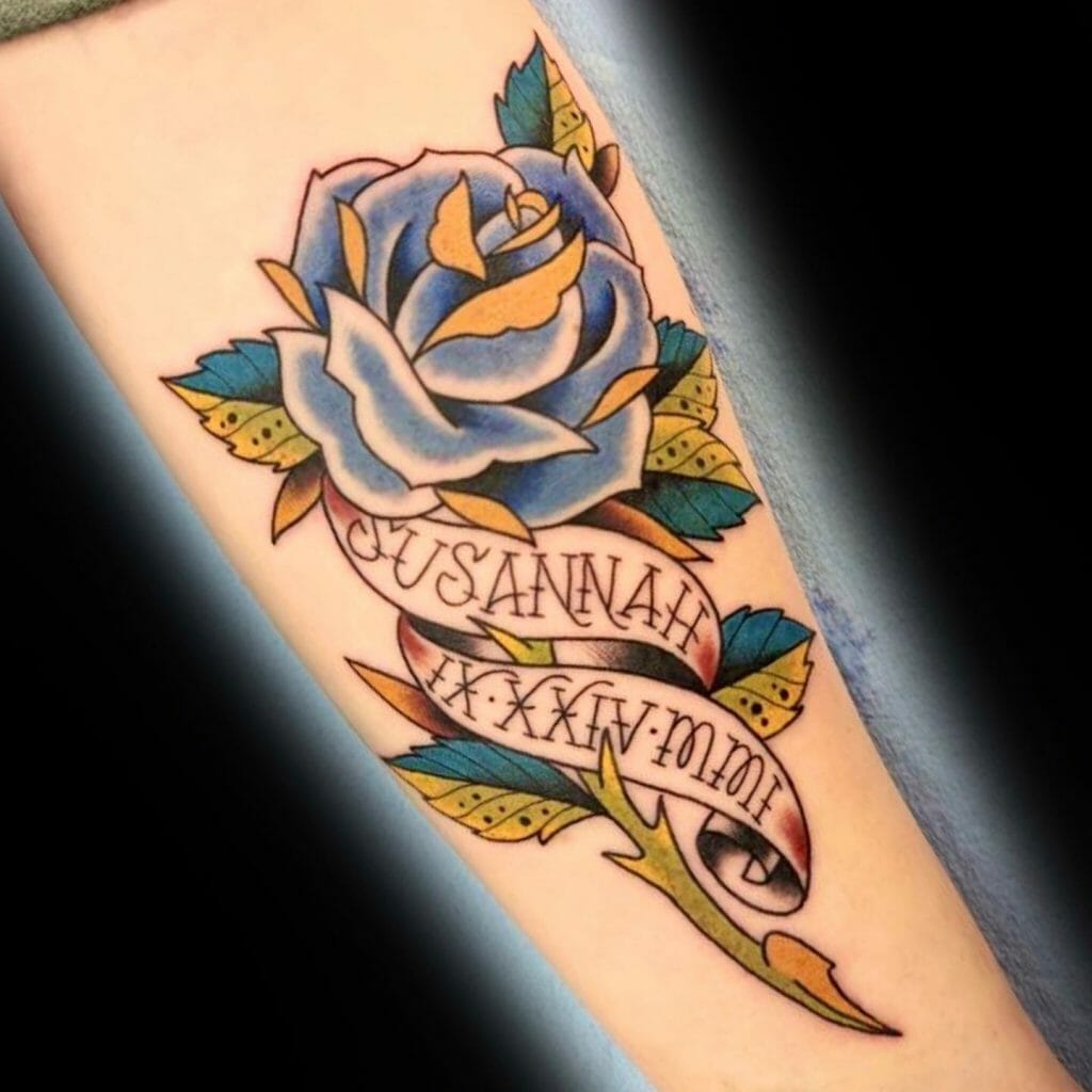 Small Rose Tattoo In Different Colours