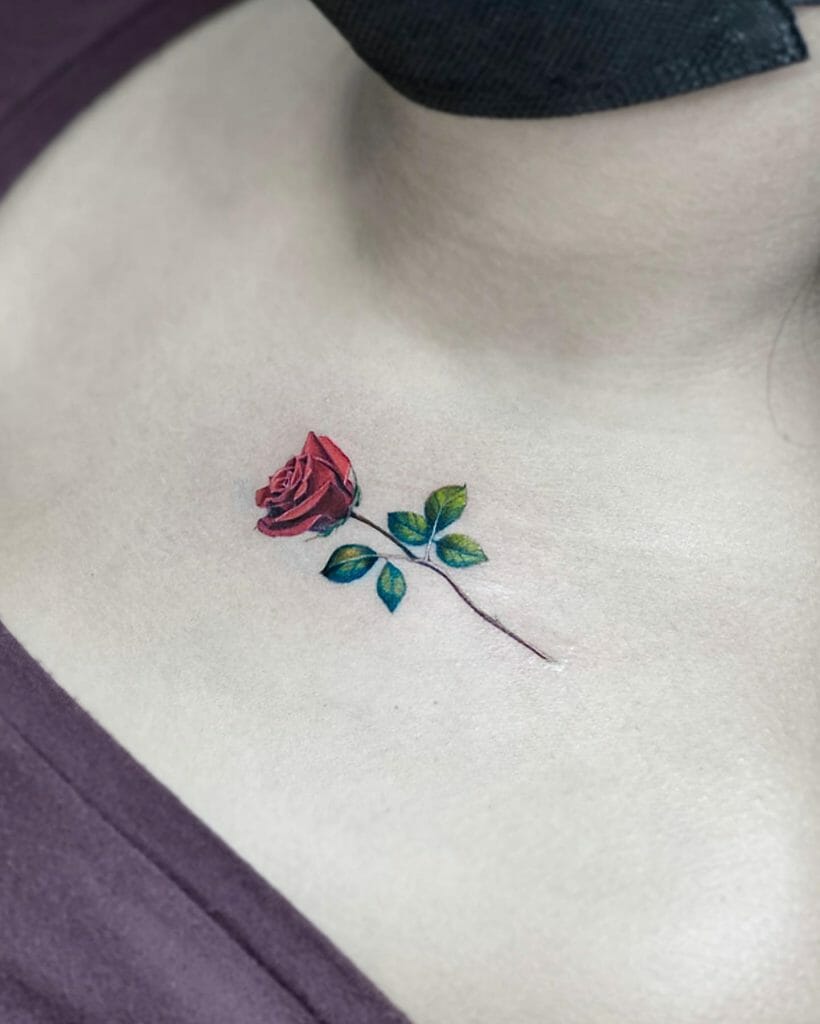 Small Simple Rose Tattoo