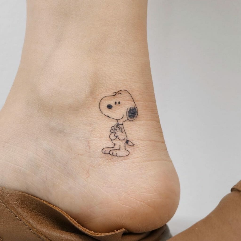 Small Snoopy Tattoo With Woodstock