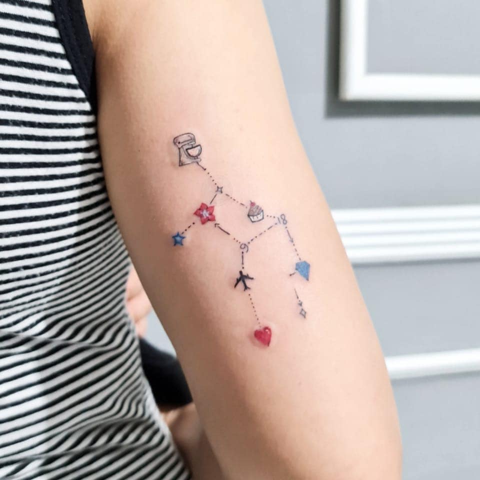 Small Virgo Constellation Tattoo