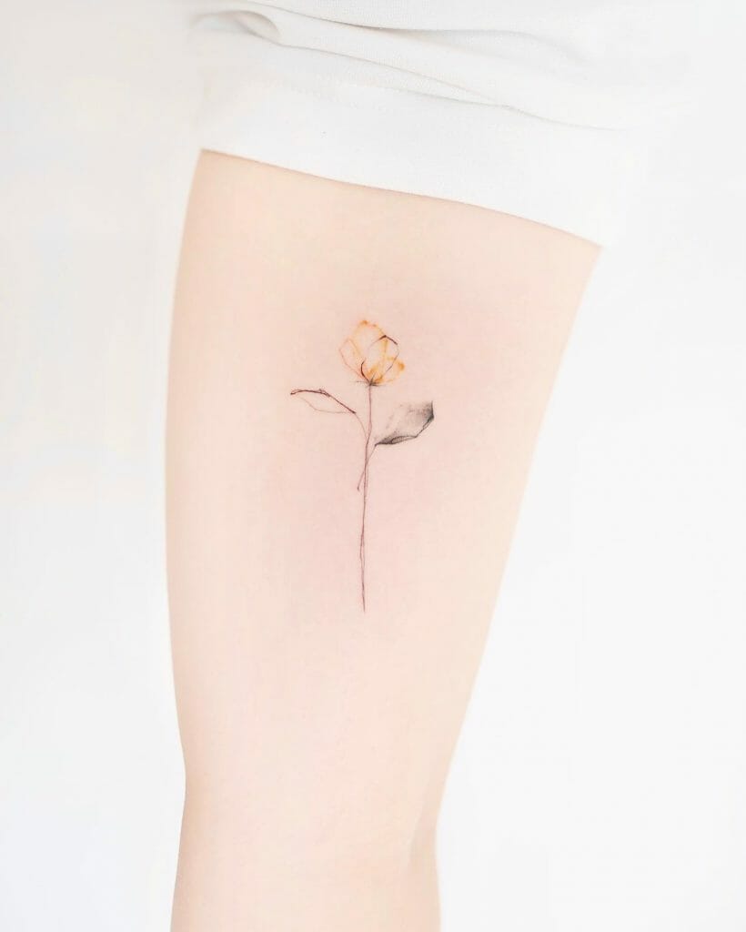 Small Yellow Rose Tattoos