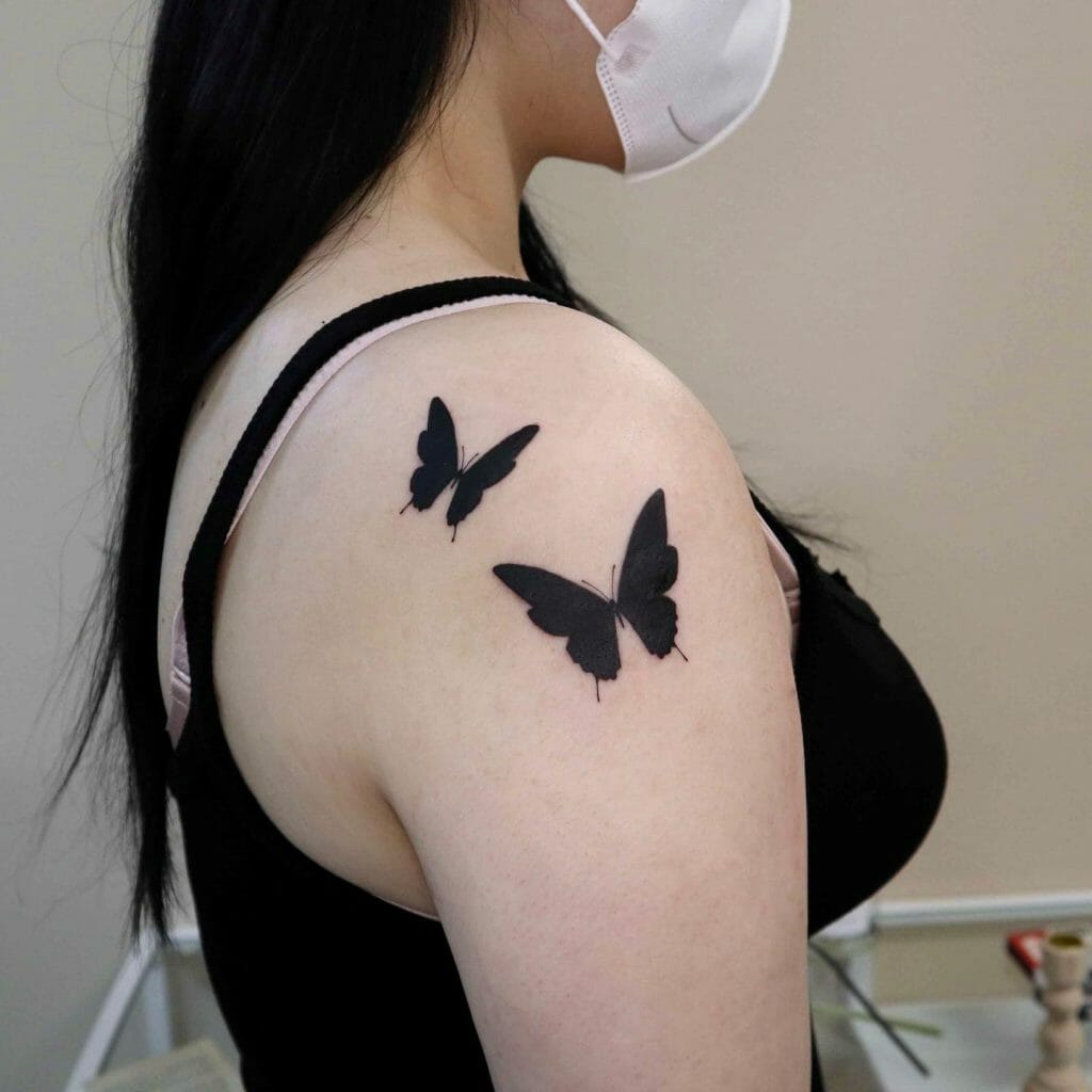 Solid Black Butterfly Tattoos