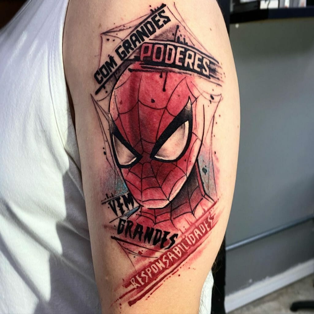 Spiderman Face Tattoo