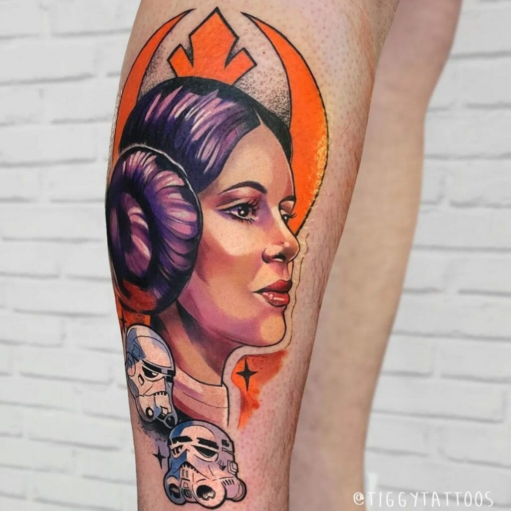 Star Wars Leia Traditional Tattoo