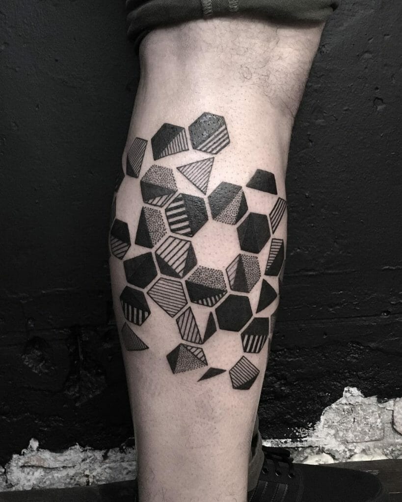 Stripe Tattoo With Geometrical Patterns