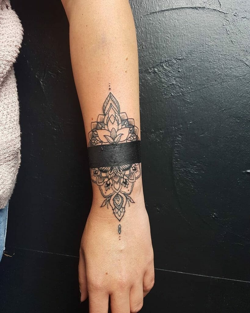 Stripe Tattoo With Mandala Art