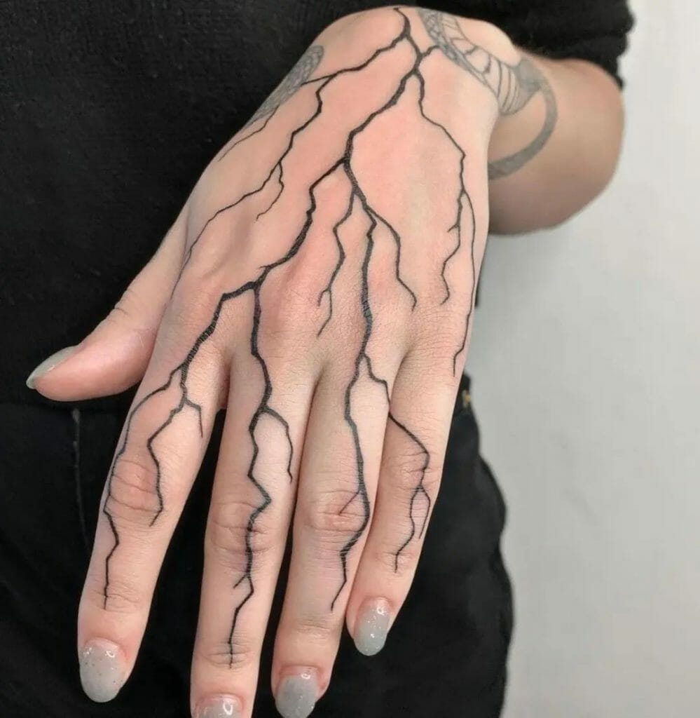 Stunning Veins Hand Tattoo