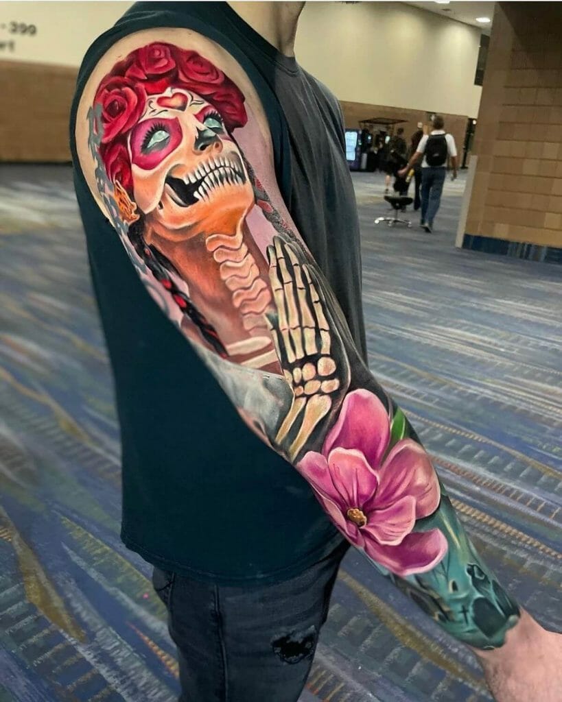 Sugar Skull Flower Tattoos ideas