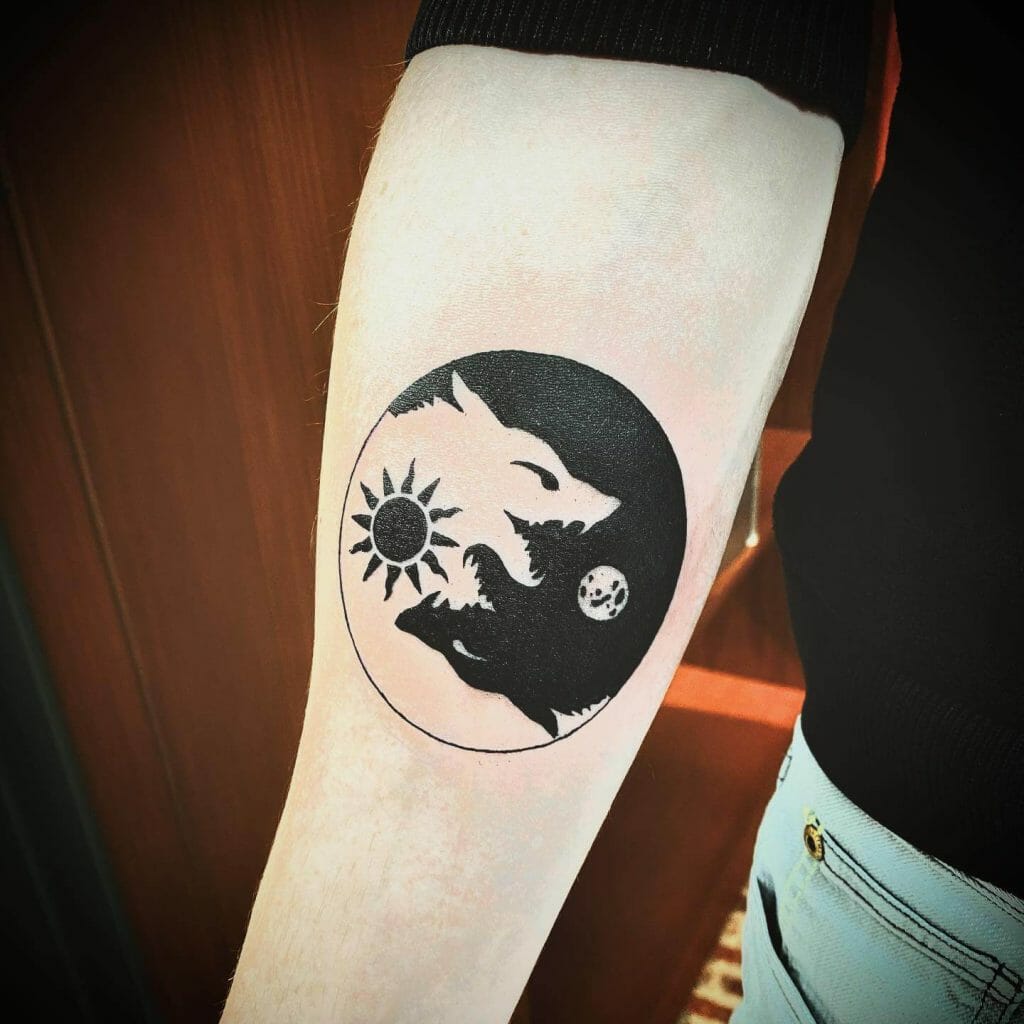 Sun And Moon Yin Yang Symbol Tattoo