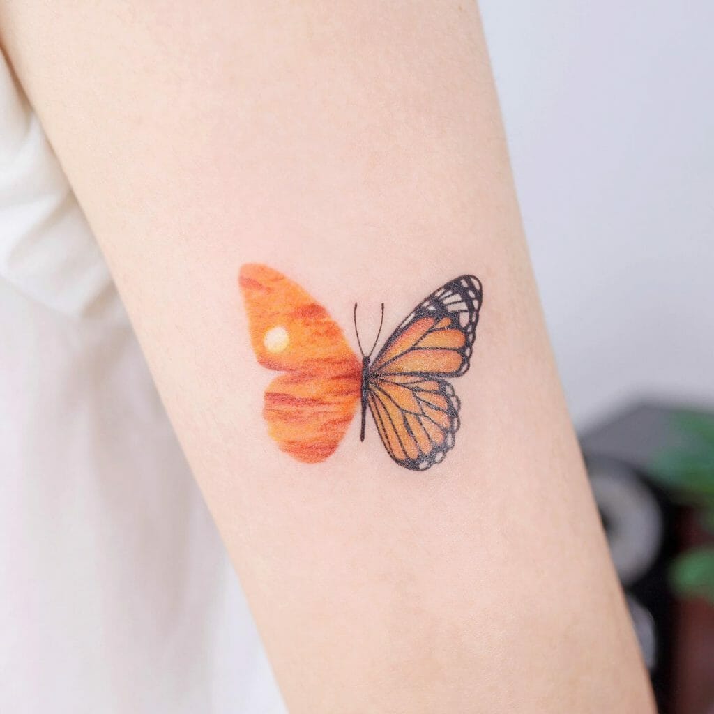 Sunset In A Monarch Butterfly Tattoo