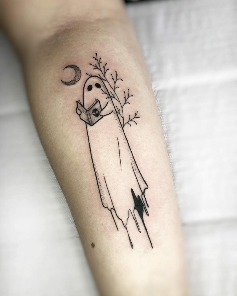 Tattoo Of A Ghost Reading Books