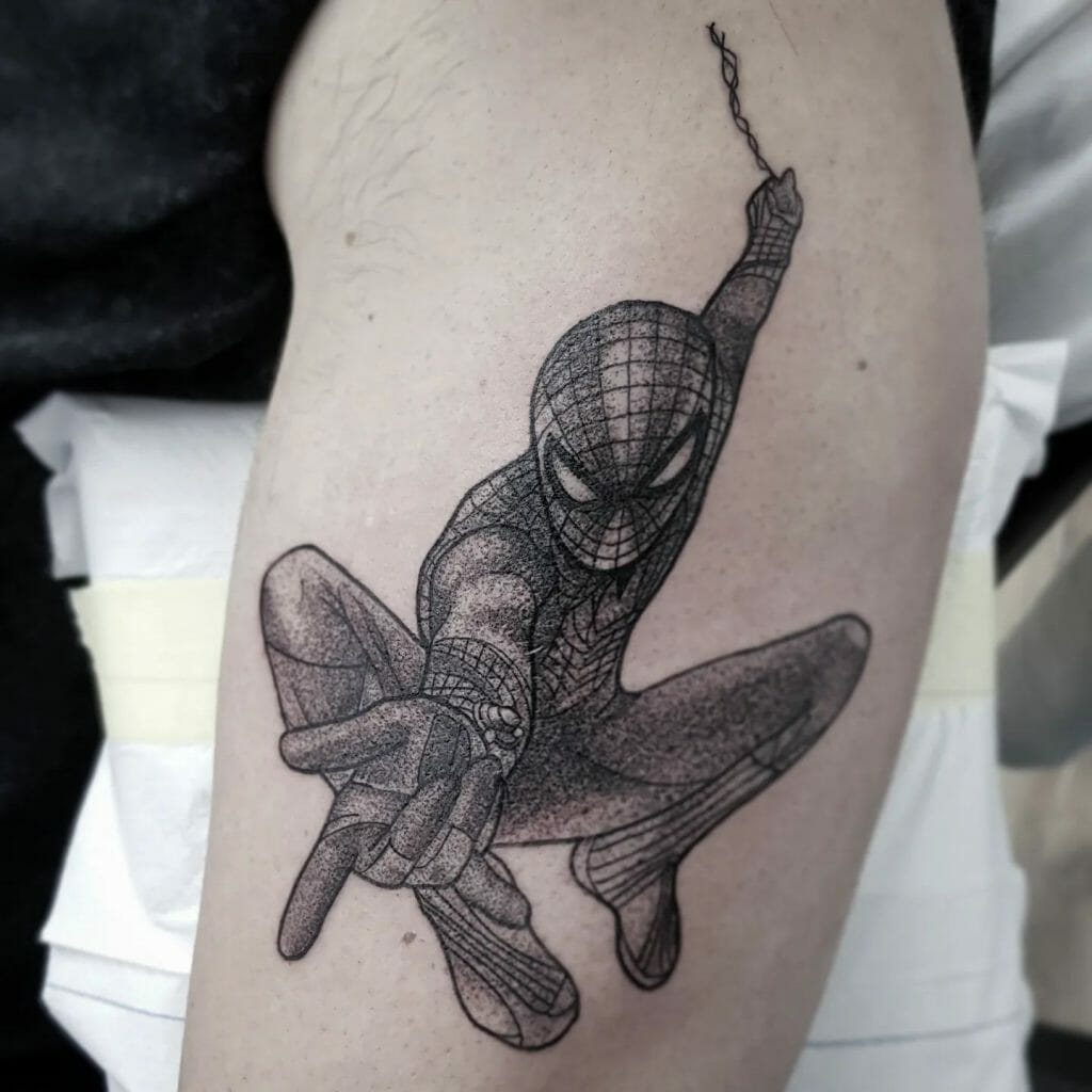 The All Black Ink Spiderman Tattoo