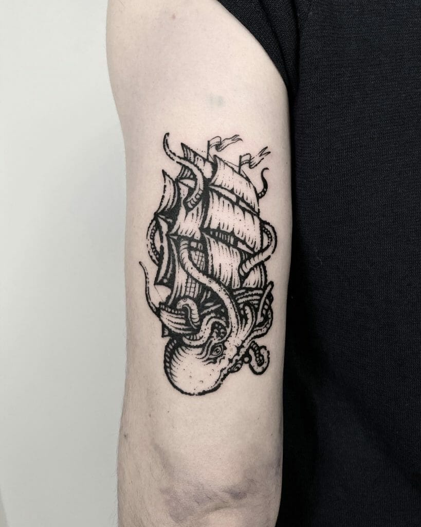 The Black & White Kraken Tattoo