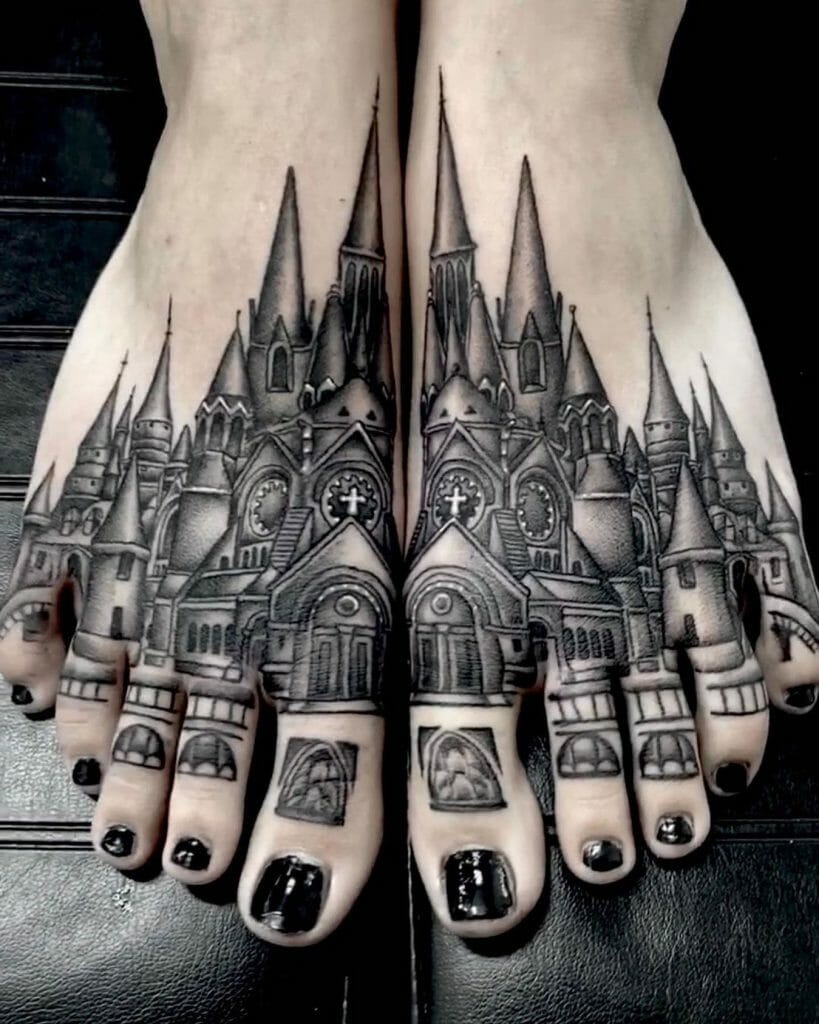 The Castel Upon The Foot Tattoo