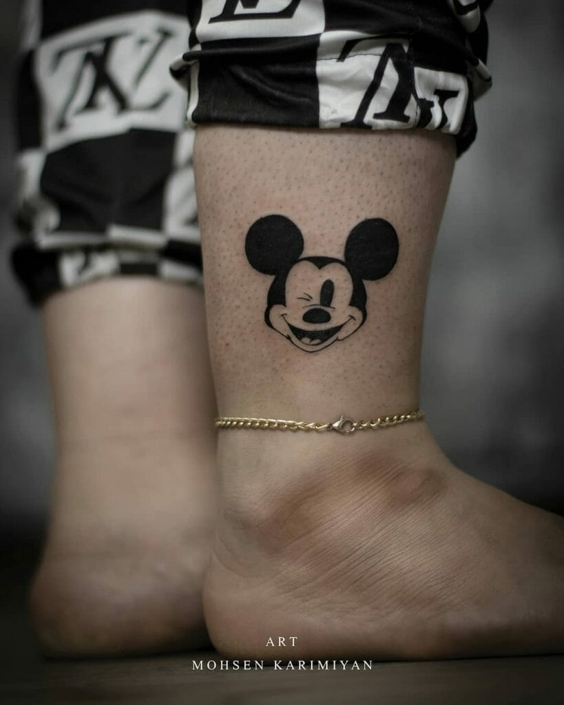 The Classic Winking Small Mickey Mouse Tattoo