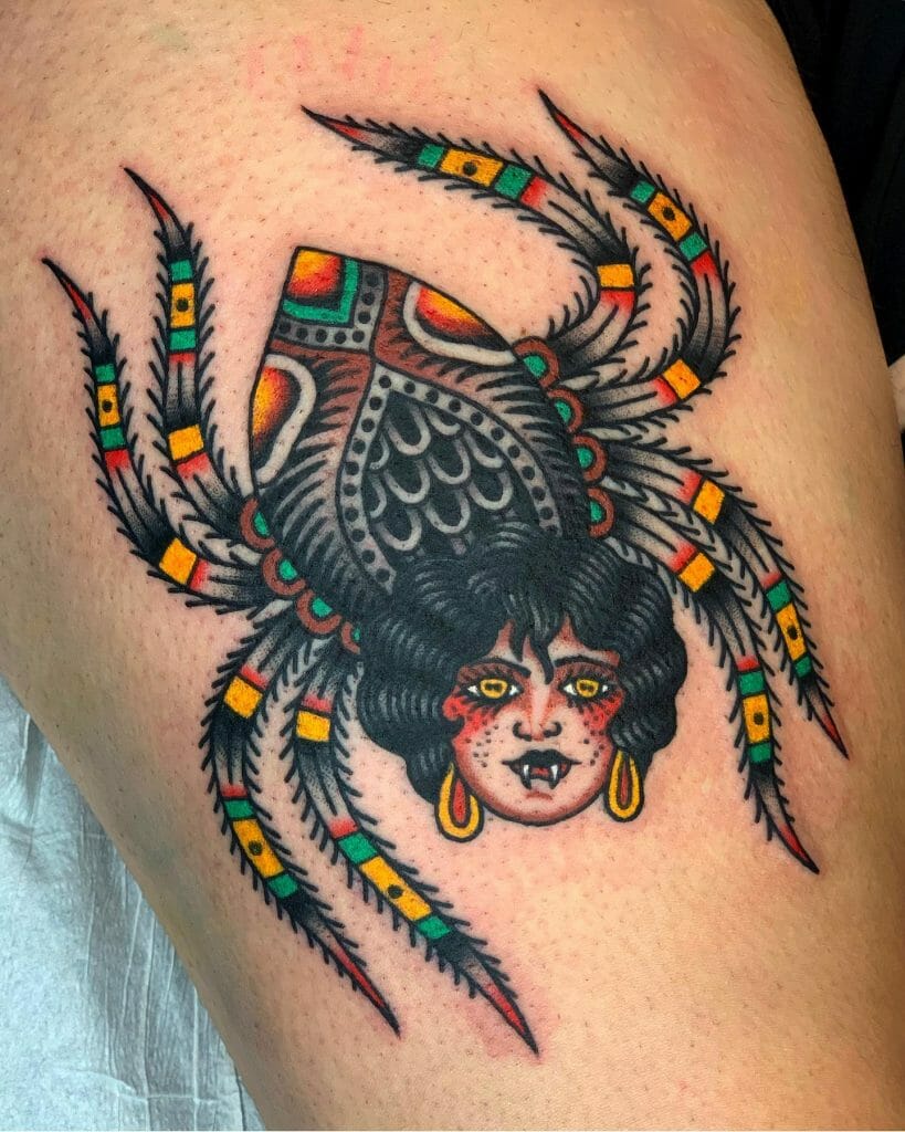 The Lady Faced Black Widow Tattoo