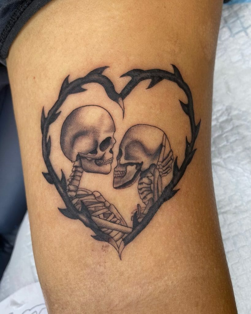 The Lovers Skull Tattoo