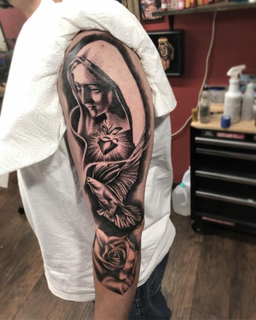 The Sacred Heart Of The Virgin Mary Tattoo
