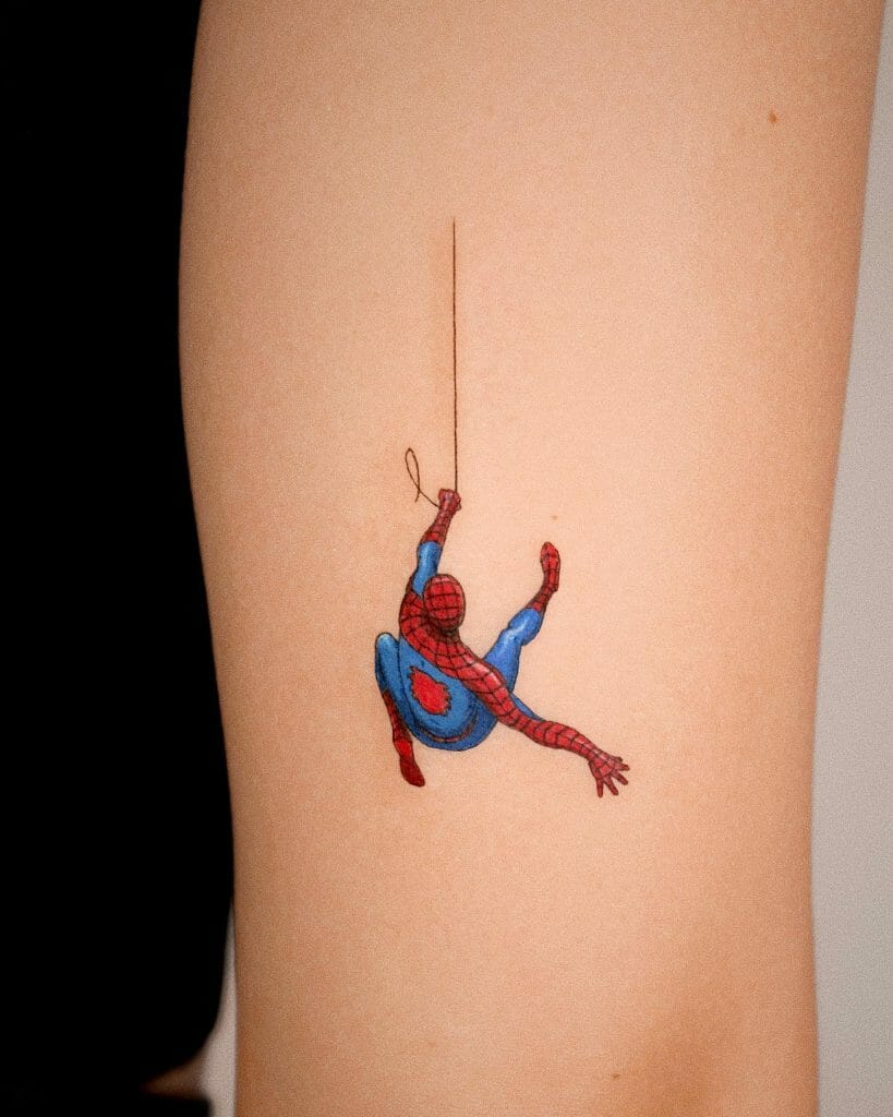 The Small Swinging Spiderman Tattoo