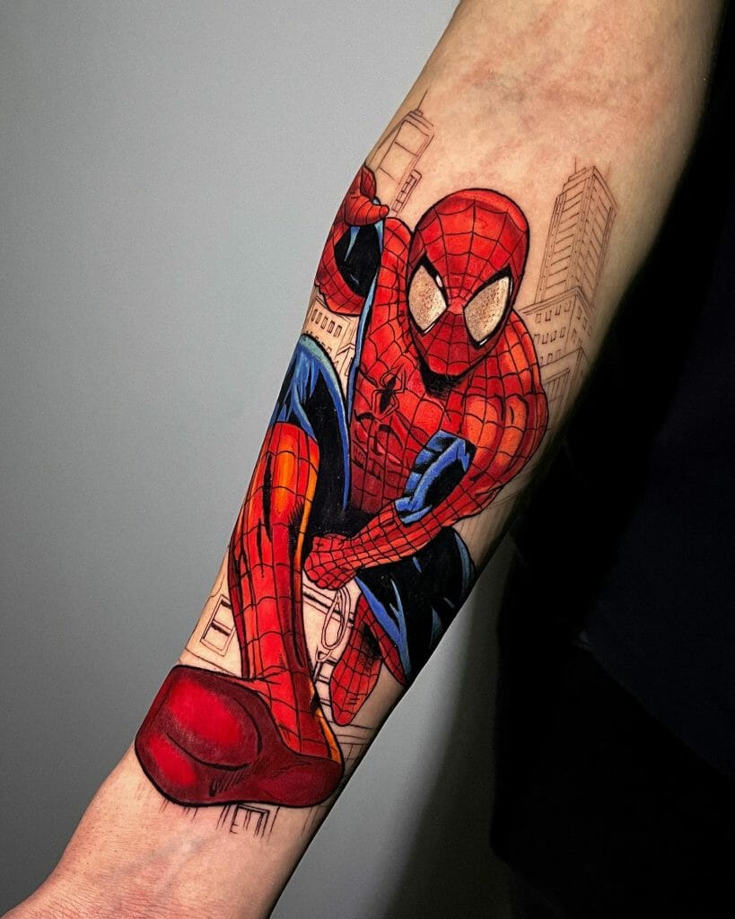 The Swinging In The City Spiderman Tattoo