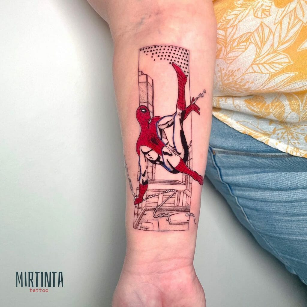 The Swinging Spiderman Unfinished Tattoo