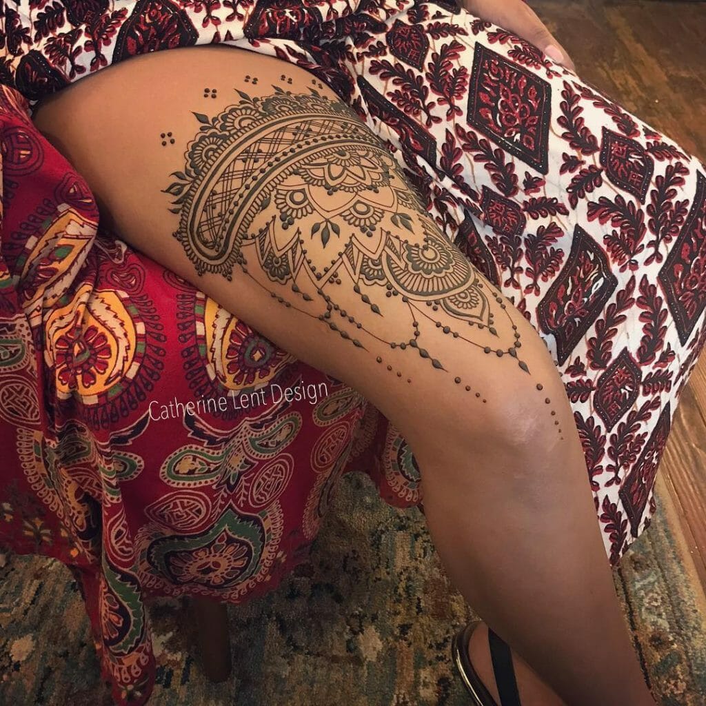 Thigh Henna Tattoo