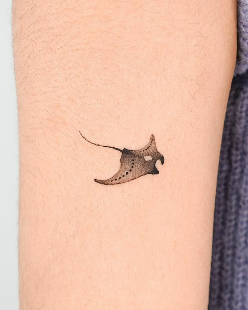 Tiny And Cute Stingray Tattoo Design