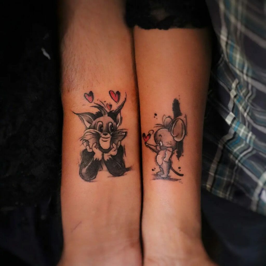 Tom And Jerry Couples Tattoo Ideas