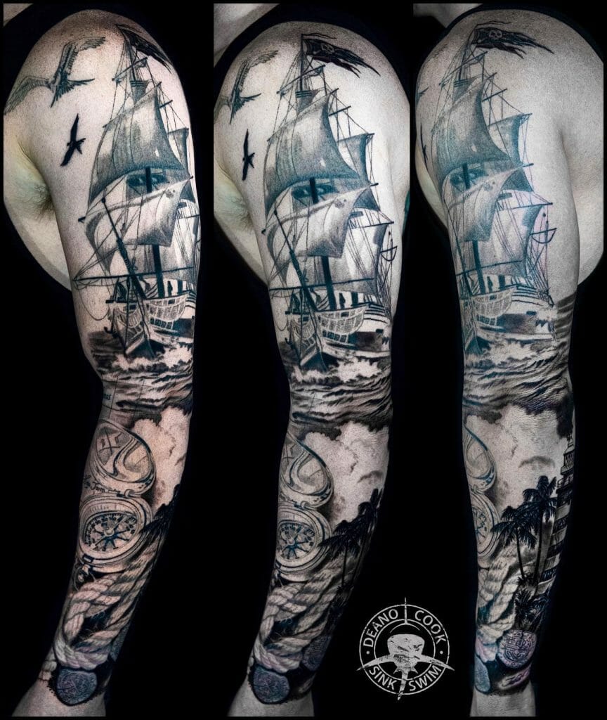 Free Vector  Ship tattoo design