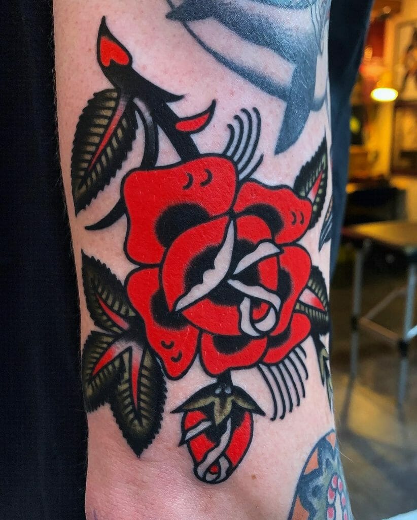 Traditional Rose Tattoo Which Will Blow Your Mind