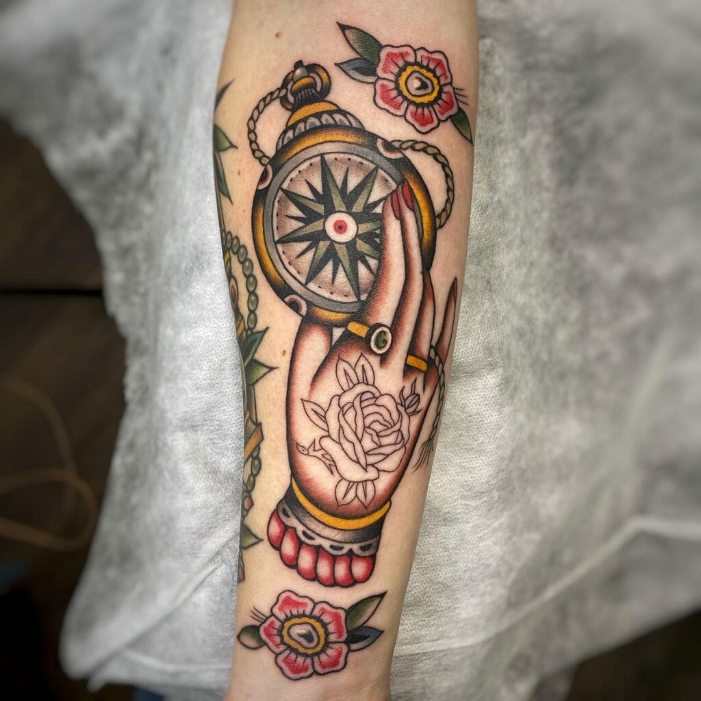 Traveller's Compass Tattoo