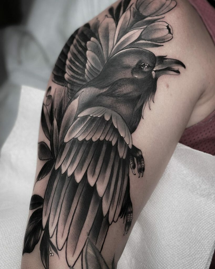 Tribal Raven Tattoo
