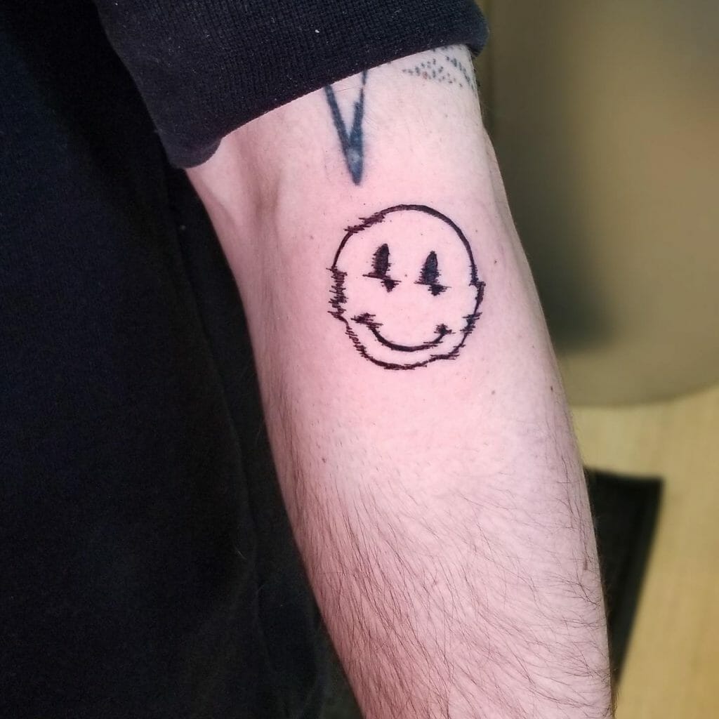 Trippy Smiley Face Tattoo