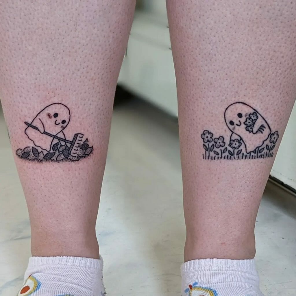 Two Tiny Ghost Tattoos in Lovely Environment