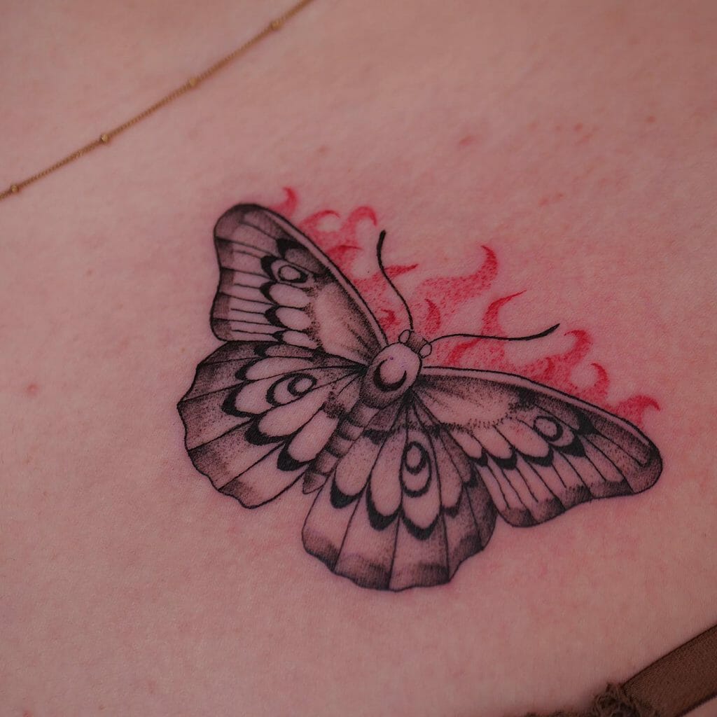 Unique Black Butterfly Tattoo