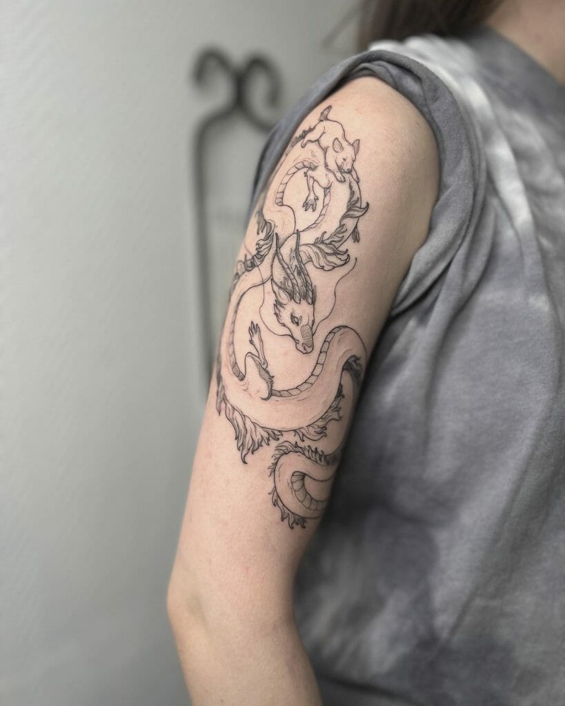 Upper Arm Dragon Tattoo