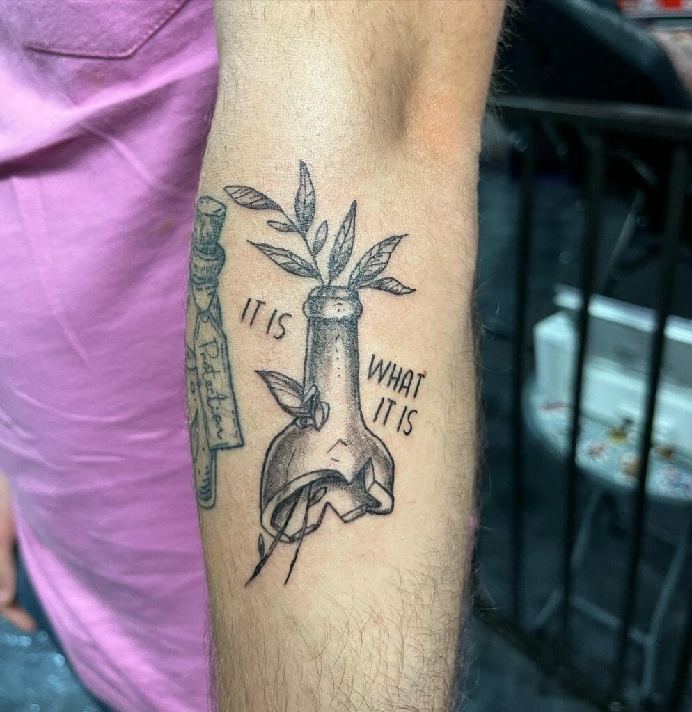 Vine And Words Tattoo