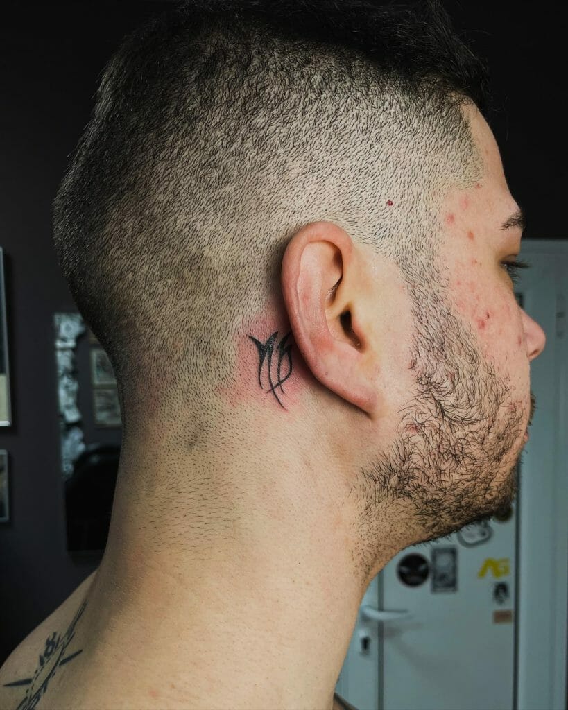 Virgo Tattoo Behind The Ear