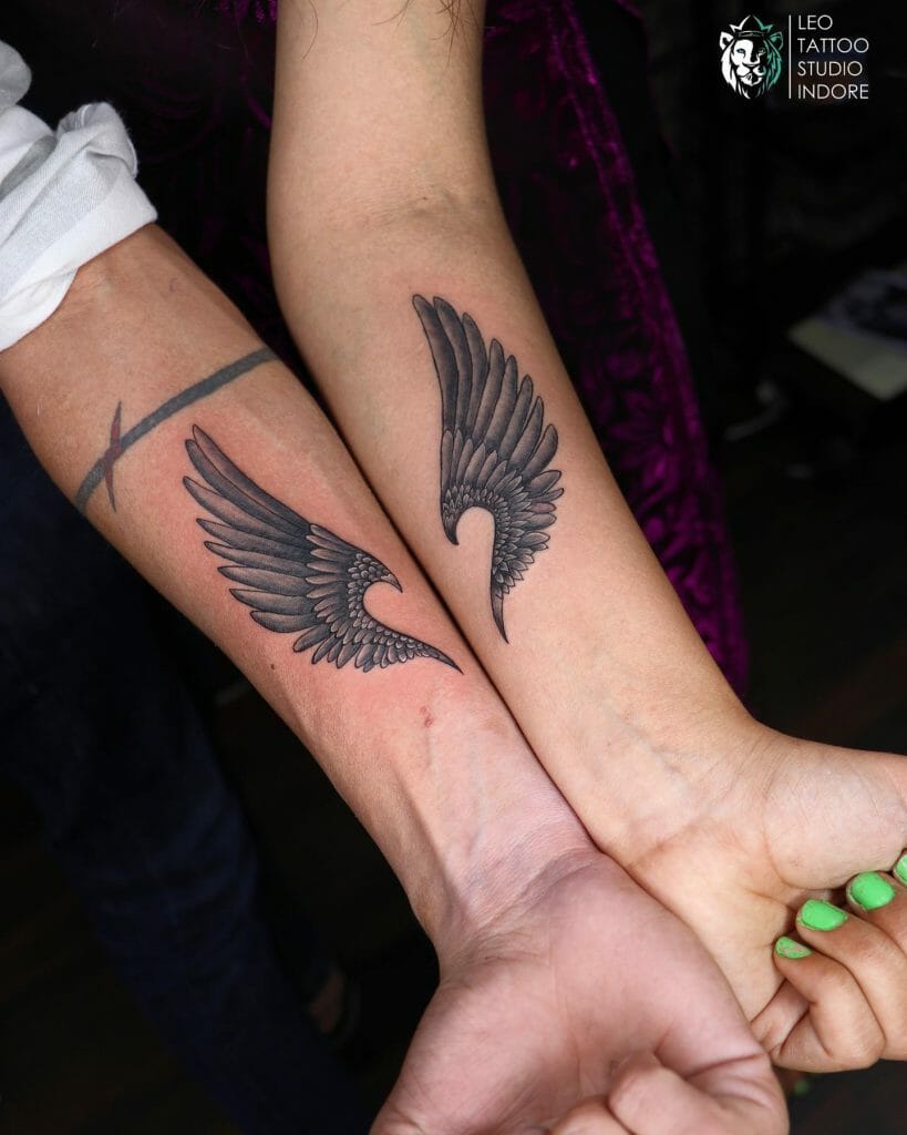 Wings Couple Tattoos Ideas