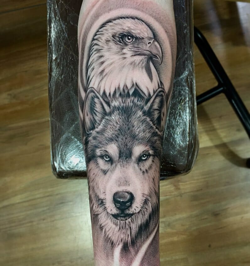 Wolf & Eagle Tattoo