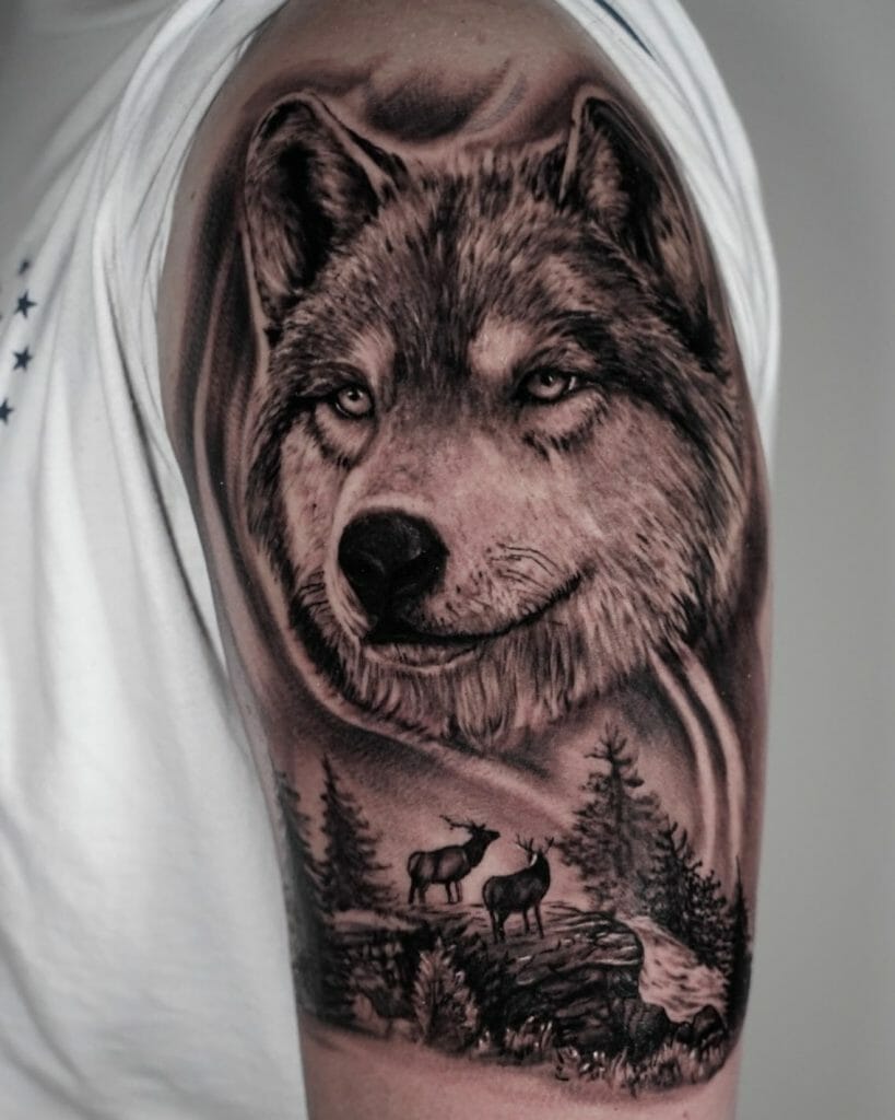 Wolf Half Sleeve Tattoo