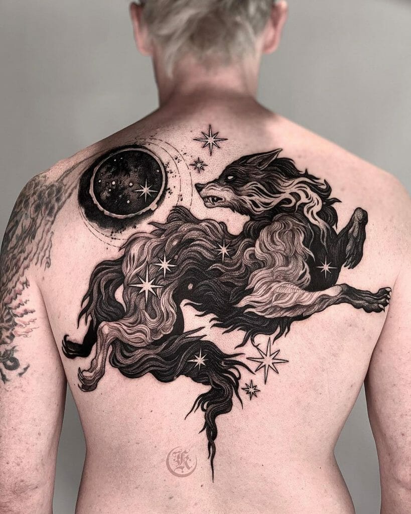Wolf Unique Design Back Tattoos For Women And Men