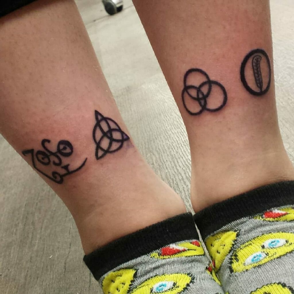 Zoso Ankle Tattoo for Led Zeppelin Fans