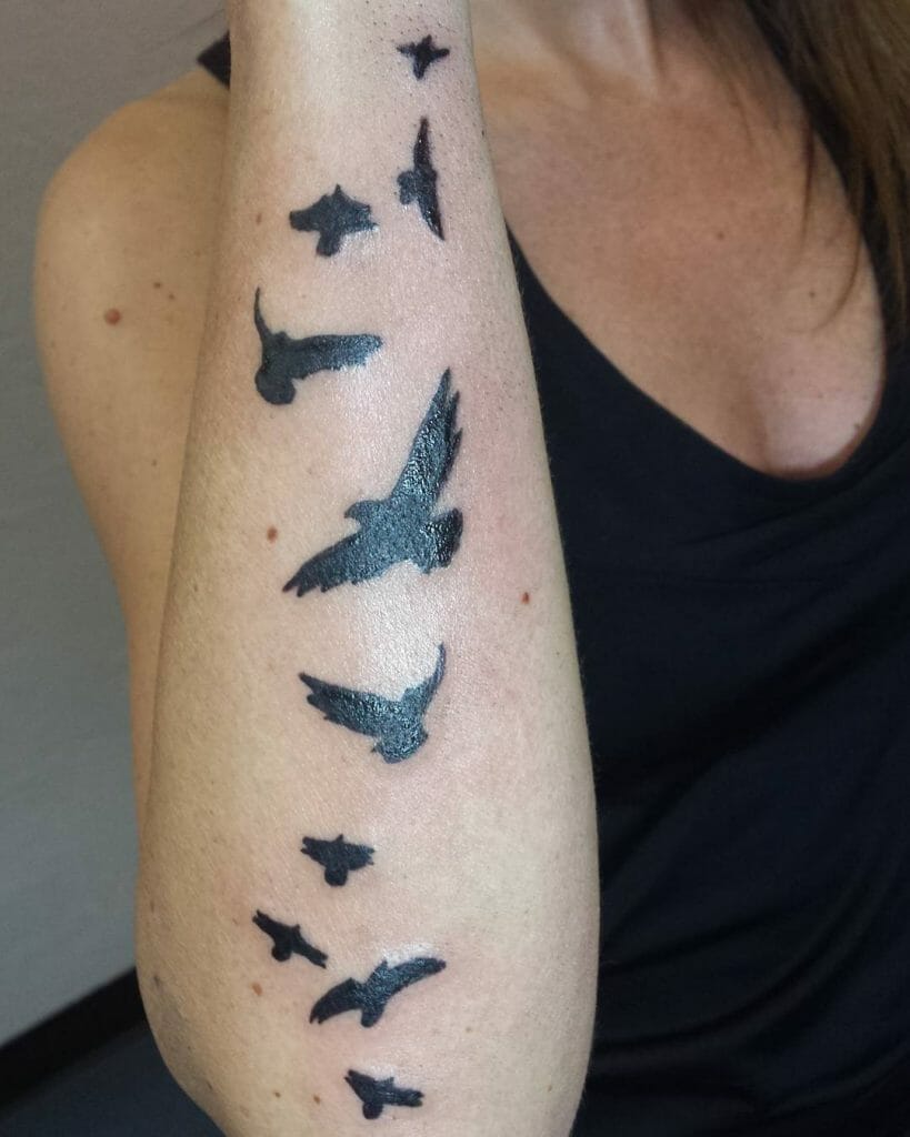A Flock Of Birds Design In Honor Of A Loved One