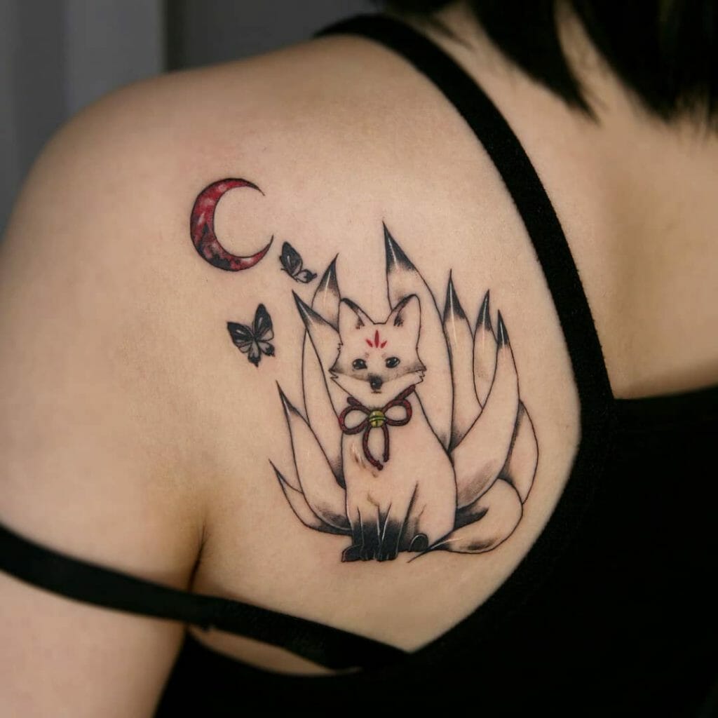 A Nine-Tailed Fox Tattoo To Enhance The Beauty