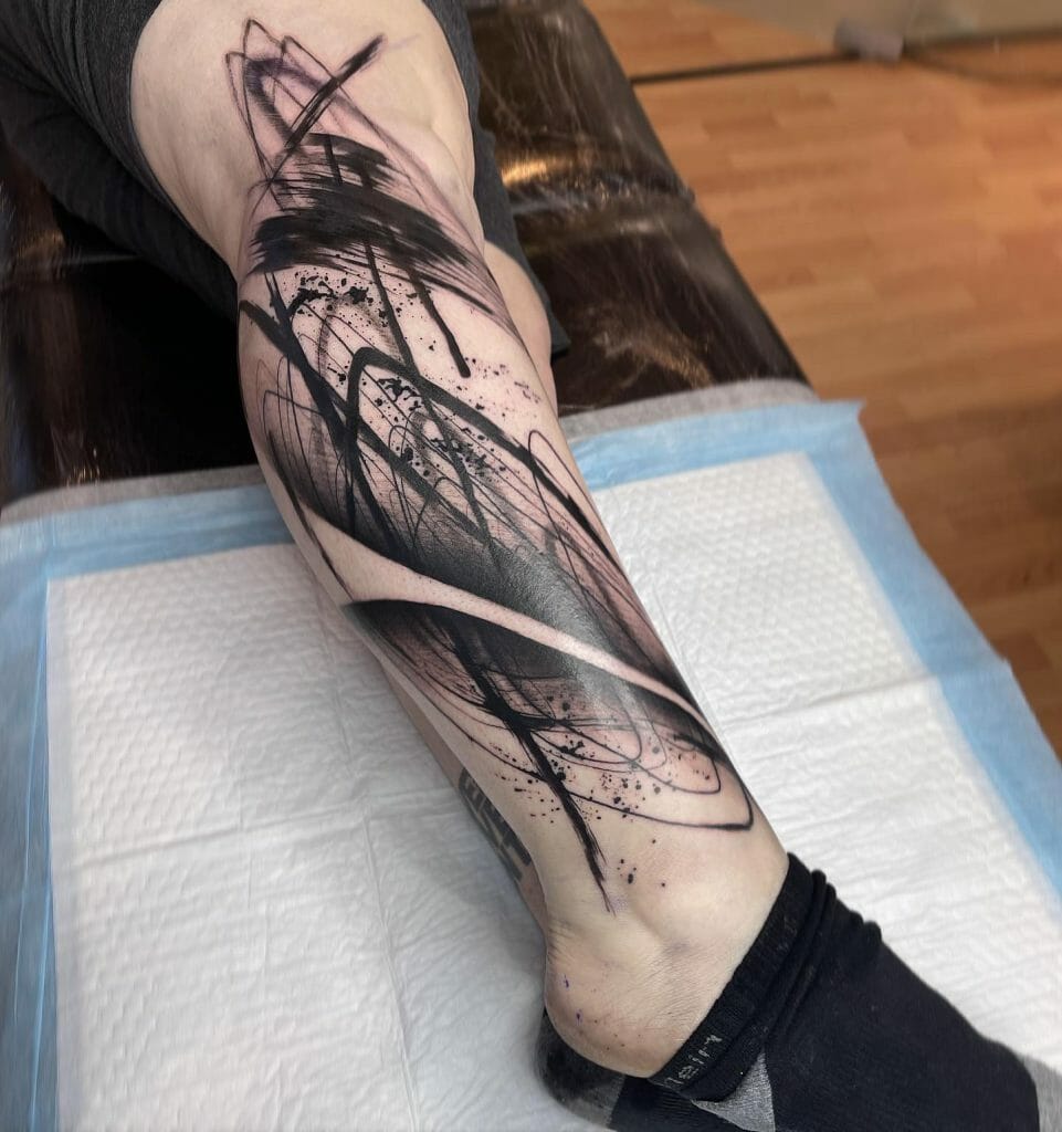 Abstract Leg Sleeve Tattoo Ideas For Men