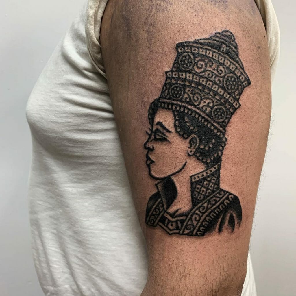 50 African Queen Tattoo Ideas  For Majestic Inspiration  Nefertiti tattoo  Egyptian tattoo sleeve African queen tattoo