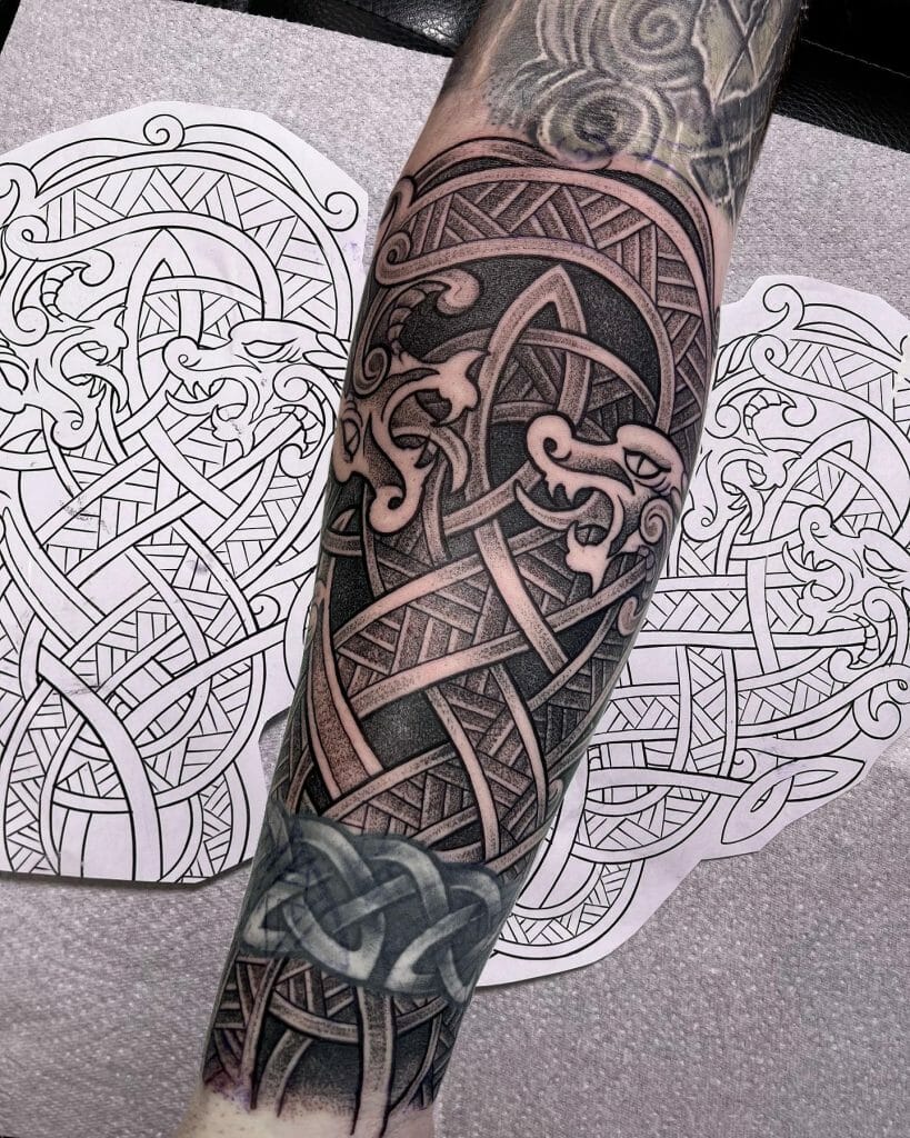 Amazing Celtic Dragons Forearm Tattoo Ideas
