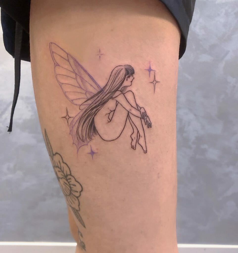 Amazing Ideas For Sitting Fairy Tattoo